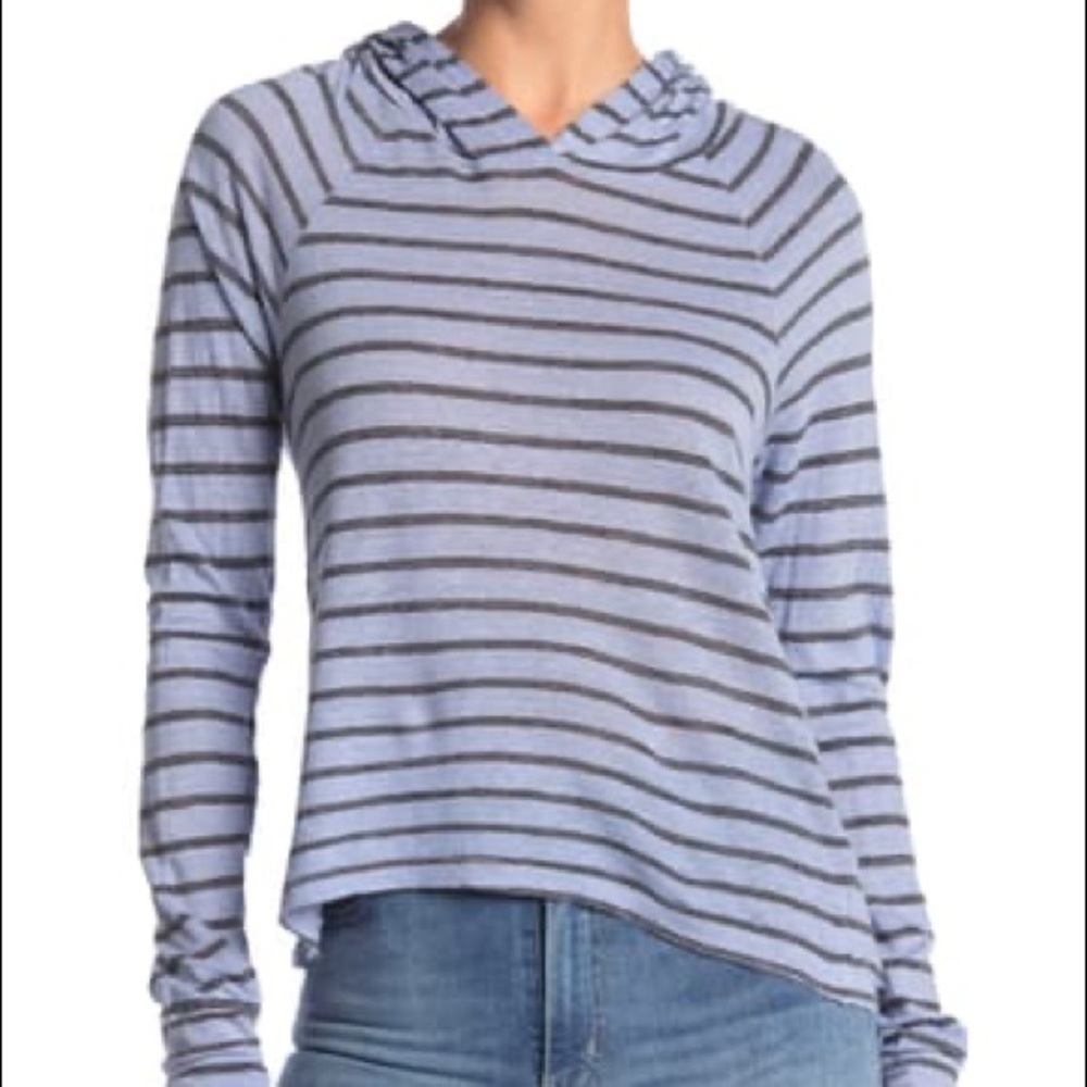 Anthropologie Stateside linen striped hoodie